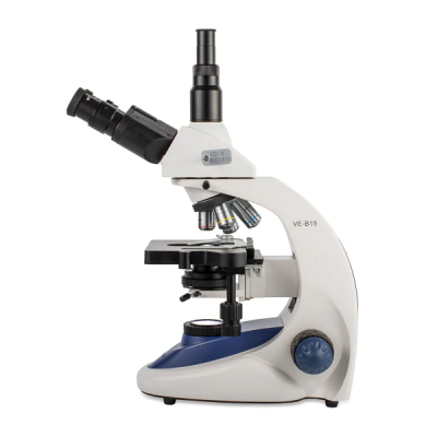 Microscopio triocular optica planacromatica con correccion al infinito