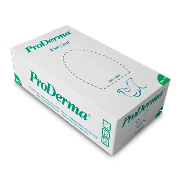 GUANTE proderma no esteril Bajo en polvo Marca UNISEAL