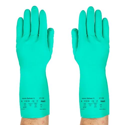 [GU0312] GUANTES CONTRA ÁCIDOS (PAR) Marca SOLVEX (L)