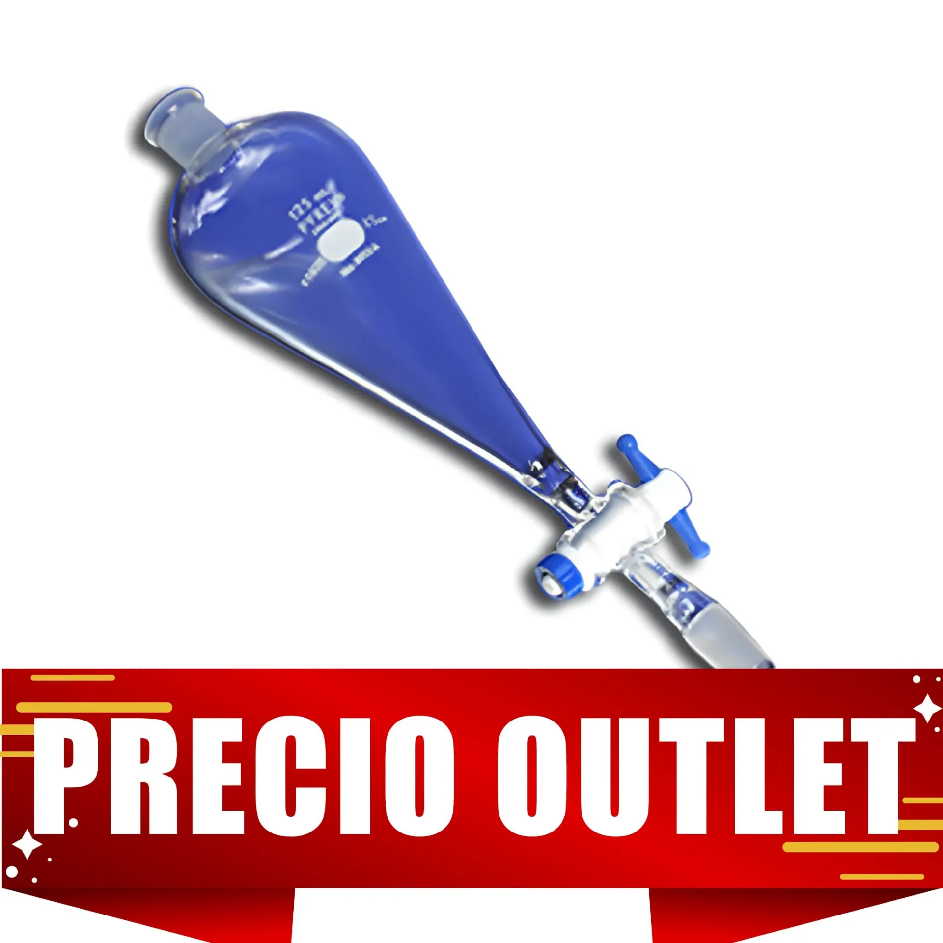 [EM1700-6413] EMBUDO DE SEPARACION LLAVE DE TEFLON Marca PYREX (125 Ml)