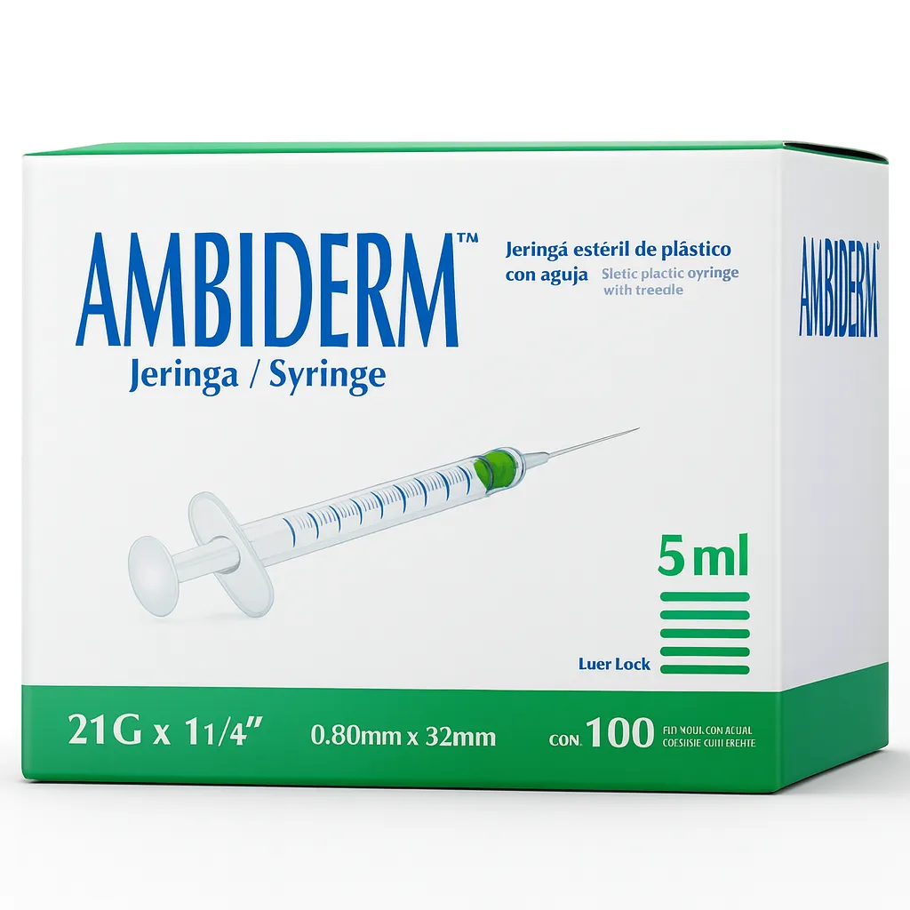 JERINGA 21GX32MM CON 100 PZS. Marca AMBIDERM