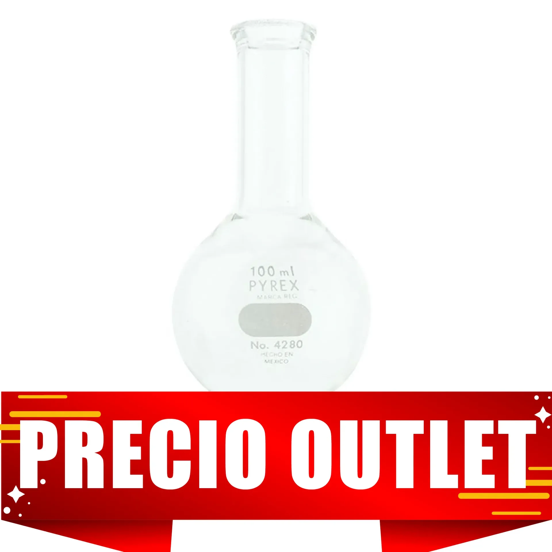 [MA7030-4280] MATRAZ FONDO REDONDO PYREX CUELLO LARGO Marca PYREX (100 Ml)