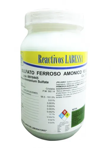 [FE1200] FERROSO SULFATO AMONIO ACS CRISTAL Marca LABESSA (10 Gr)