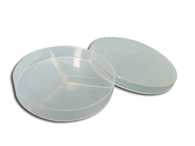 [CA2060] CAJA PETRI DESECHABLE CON 10 Pzas. *ESTÉRIL* Marca SYM  100X15 Mm 3 Div.