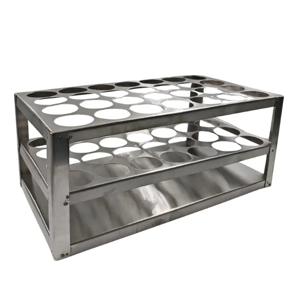 [GR0510] GRADILLA DE ACERO INOXIDABLE PARA 24 TUBOS DE HASTA SIN OREJAS Marca LABESSA