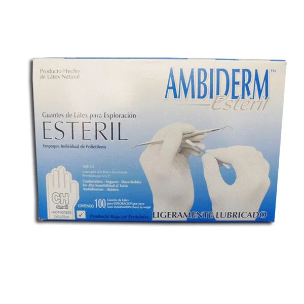 GUANTE clasico (esteril) EMPAQUE INDIVIDUAL Marca LABESSA  M