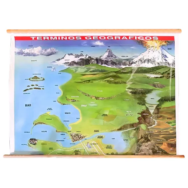 [LA3130] LAMINA PLASTIFICADA TERMINOS GEOGRAFICOS CON BASTON Marca LABESSA