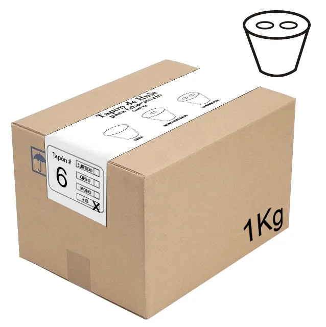 TAPON DE HULE BIHORADADO POR KG Marca LABESSA  No 6