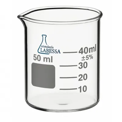 VASO DE PRECIPITADO VIDRIO BORO 3.3 Marca LABESSA  50 Ml