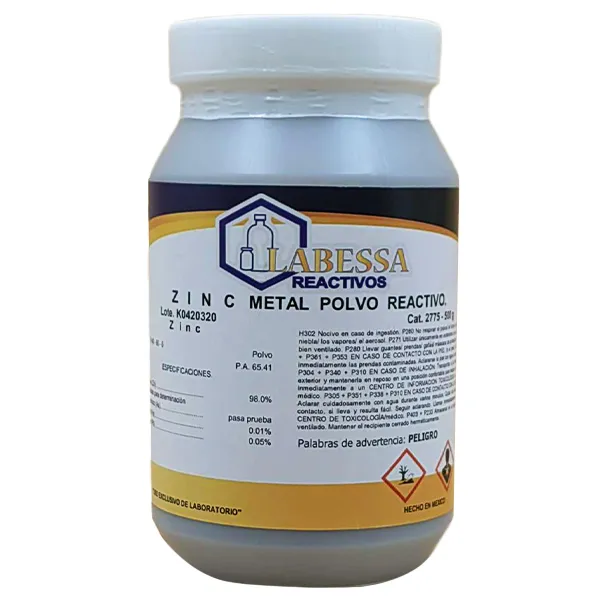 [ZI1120] ZINC METAL POLVO A.C.S. Marca LABESSA  500 Gr