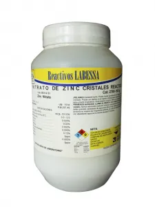 ZINC NITRATO RVO. CRIST. HEXAHIDR. Marca LABESSA  500 Gr