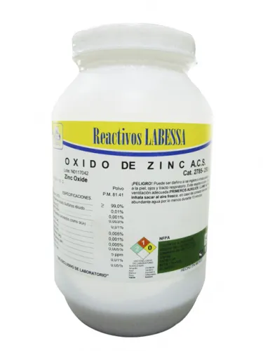 [ZI1355] ZINC OXIDO A.C.S. POLVO Marca LABESSA  250 Gr
