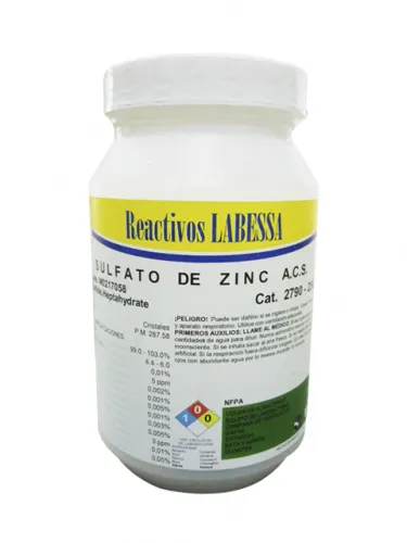 [ZI1405] ZINC SULFATO A.C.S. (HEPTAHIDR.) Marca LABESSA  250 Gr