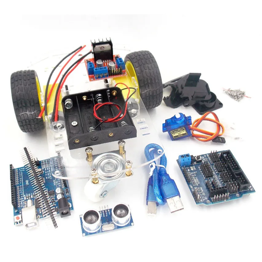 [RO0173] CARRITO EVASOR DE OBSTACULOS CON ARDUINO UNO Marca LEEX