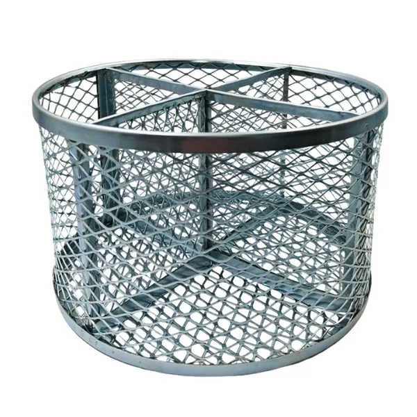 CESTO DE METAL GALVANIZADO 25X15CM REDONDO C 4 DIVISIONES Marca LABESSA