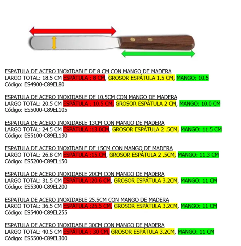 [ES5000-C89EL105] ESPATULA DE ACERO INOXIDABLE DE 10.5CM CON MANGO DE MADERA Marca PASTOR ALEMAN