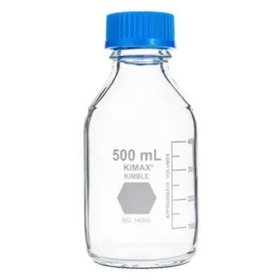 [FR0450-14395] FRASCO P/LABORATORIO GL45 T/AZUL.ANILLO POLIP. Marca KIMAX