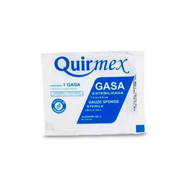 [GA2515] GASA 7.5 X 5 CM NO ESTERIL PAQUETE CON Marca QUIRMEX