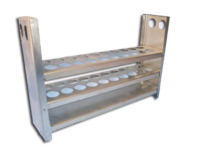 [GR0500-EG100] GRADILLA DE ACERO INOXIDABLE PARA 20 TUBOS 15X125 CON OREJAS Marca LABESSA