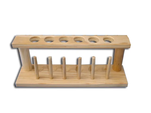 [GR1300-GG130] GRADILLA DE MADERA PARA 6 TUBOS Marca LABESSA