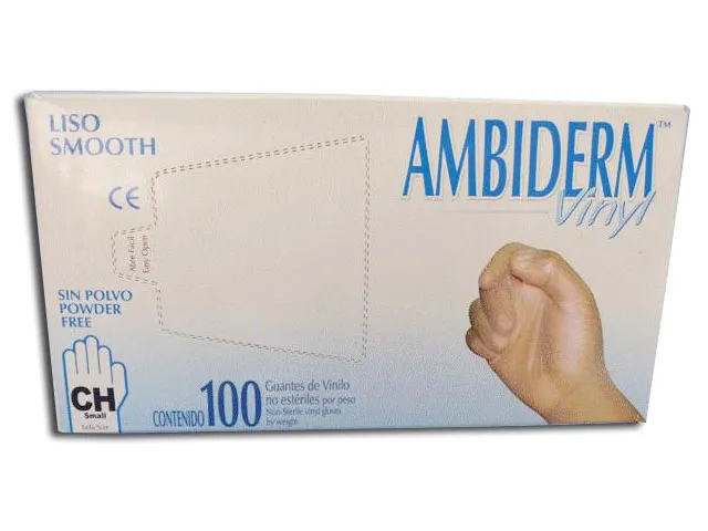 [GU0603] GUANTE vinyl MEDIANO (no esteril) Marca AMBIDERM