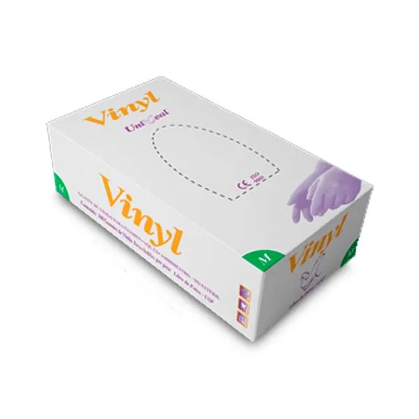 [GU0642] GUANTE VINYL MEDIANO no esteril LIBRE POLVO Marca UNISEAL