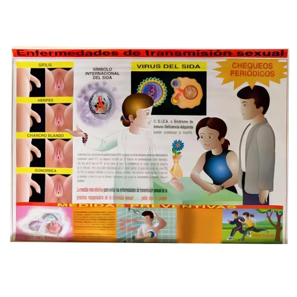 LAMINA PLASTIFICADA ENFERMEDADES DE TRANSMISION SEXUAL CON BASTON Marca LABESSA