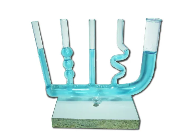 [MO7600-EM415] MODELO DE VIDRIO DE TUBOS COMUNICANTES CON BASE DE MADERA Marca LABESSA