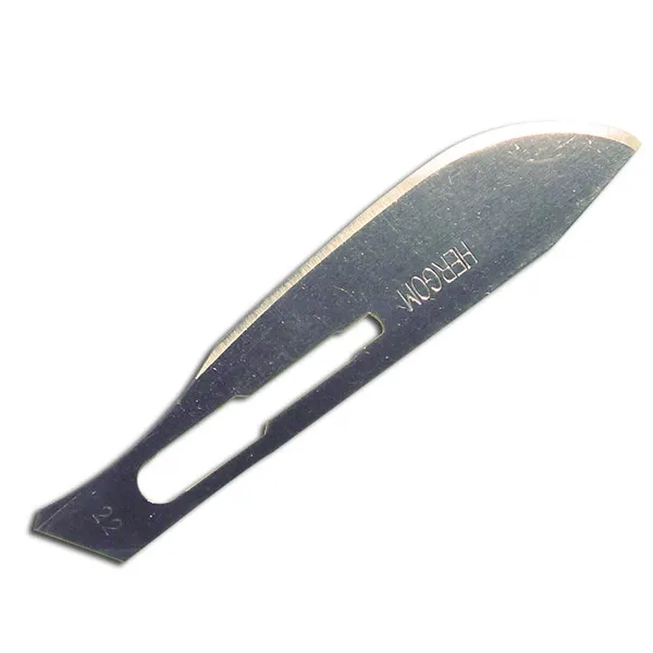 Navaja para bisturi No. 22 alto carbon caja con Marca MERCY