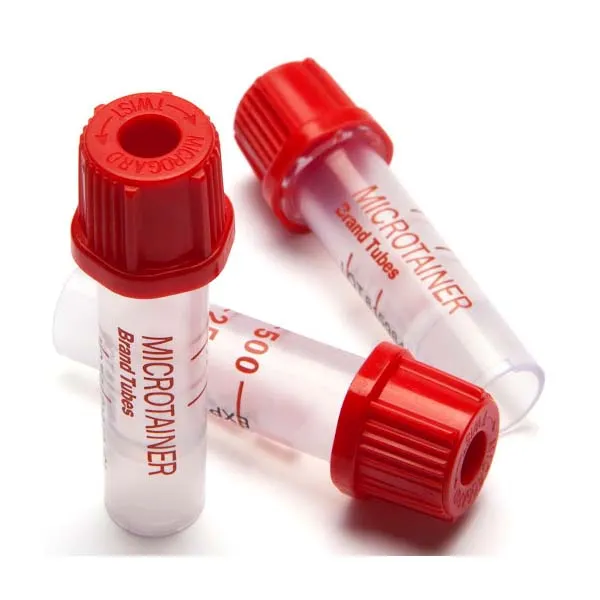 [TU9336] TUBO MICROTAINER TAPON ROJO SIN ANTICOAGULANTE Marca BD